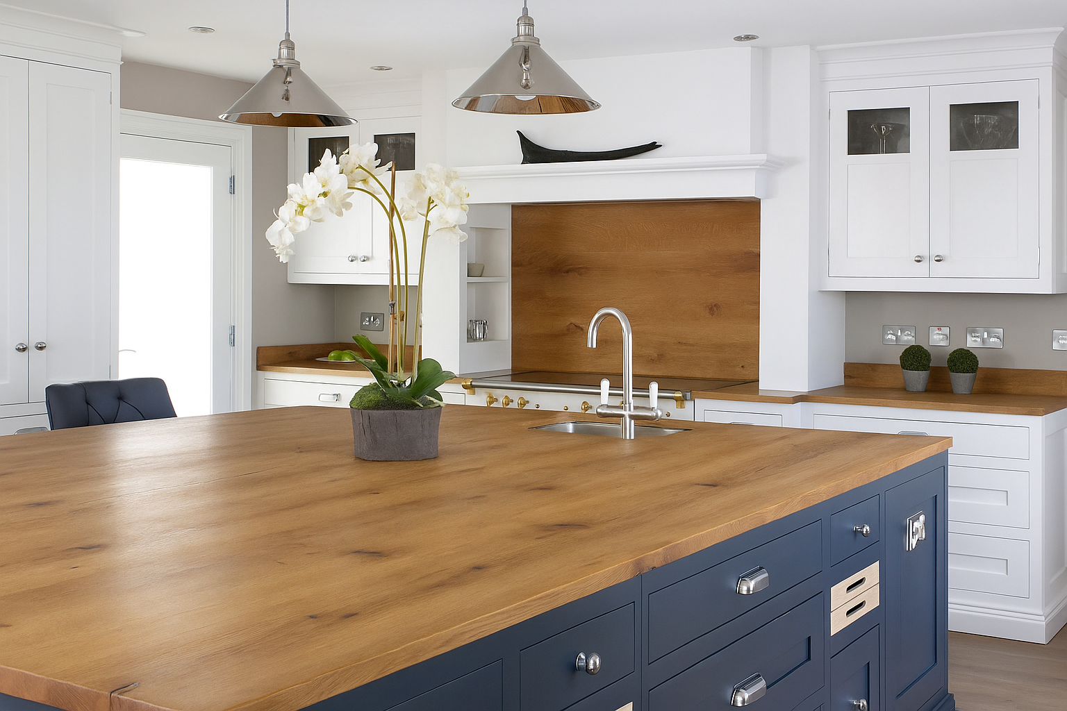 Wood countertop kitchen