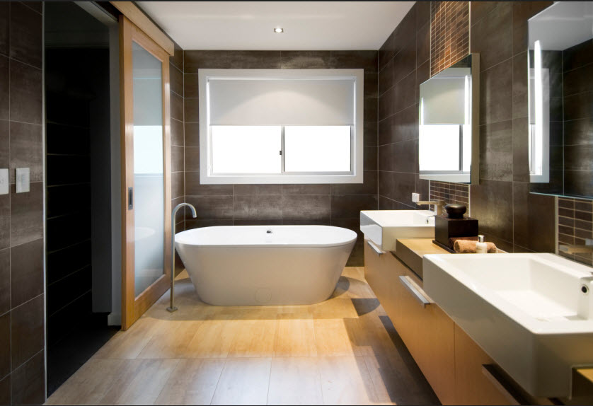 Original wood floor bathroom